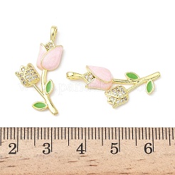 Brass Micro Pave Cubic Zirconia with Enamel Pendants&nbsp;KK-Z134-05G-02