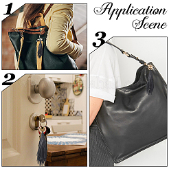 2Pcs PU Leather Tassel Pendant Keychains&nbsp;FIND-CL0002-41D
