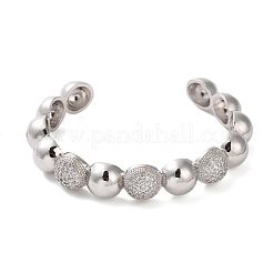 Brass Micro Pave Cubic Zirconia Cuff Bangle&nbsp;BJEW-K239-01P