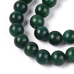 Dyed Natural Mashan Jade Round Beads Strands&nbsp;G-T139-6mm-67F