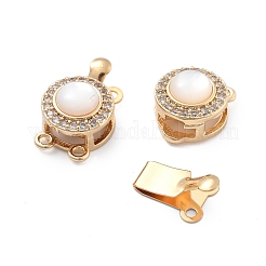Brass Micro Pave Clear Cubic Zirconia Box Clasps&nbsp;KK-B125-04G
