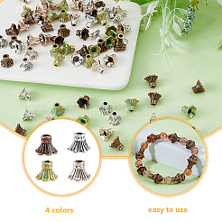 80Pcs 4 Colors Alloy Flower Bead Caps&nbsp;FIND-DC0003-87