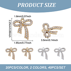 40Pcs 2 Coloes Alloy Rhinestone Pendants&nbsp;FIND-UN0007-55