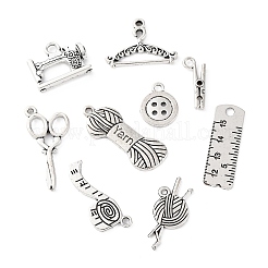 54Pcs 9 Styles Sewing Theme Tibetan Style Alloy Pendants&nbsp;TIBE-FP0001-06