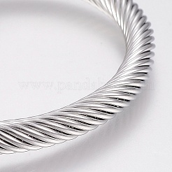 304 Stainless Steel Cuff Bangles Torque Bangles&nbsp;BJEW-H570-02GP