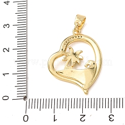 Brass Micro Pave Clear Cubic Zirconia Pendants&nbsp;CU-CBA8A7D-02G-D