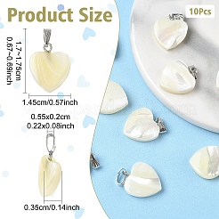 10Pcs Natural Trochid Shell/Trochus Shell Pendants&nbsp;SSHEL-YW0001-15