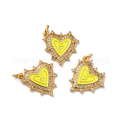 Rack Plating Brass Micro Pave Clear Cubic Zirconia Charms&nbsp;KK-D074-04G-03