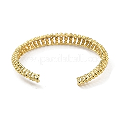 Brass Micro Pave Cubic Zirconia Hollow Cuff Bangles&nbsp;BJEW-D039-06G