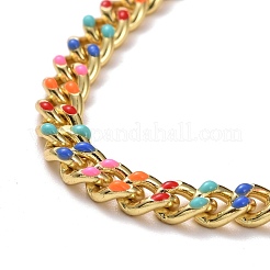 4Pcs 4 Colors Brass Curb Chain Bracelets&nbsp;BJEW-SZ0001-018