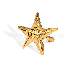 Starfish 304 Stainless Steel Open Cuff Rings for Women&nbsp;CL0615