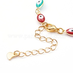 Handmade Evil Eye Enamel Brass Cable Chains Set&nbsp;SJEW-JS01179