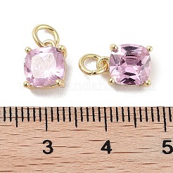 Brass Micro Pave Cubic Zirconia Charms&nbsp;KK-C051-15G-02