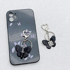 Resin Butterfly with Alloy Enamel Coffin Pendant Keychain&nbsp;PW-WG958C1-01