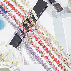 4.6~5 Yards 5 Colors Flower Polyester Trim Ribbon&nbsp;OCOR-GF0001-67