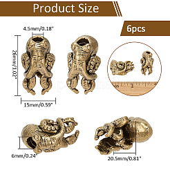Outdoor EDC Tool Brass Parachute Rope European Beads&nbsp;KK-WH0066-03AB