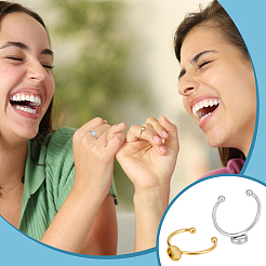 12Pcs 6 Styles 304 Stainless Steel Open Cuff Ring Components&nbsp;STAS-UN0061-30