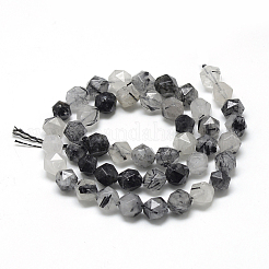 Natural Black Rutilated Quartz Beads Strands&nbsp;G-R448-6mm-01