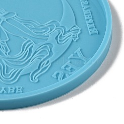 Tarot Theme DIY Flat Round Divination Coaster Food Grade Silicone Molds&nbsp;DIY-G083-02C