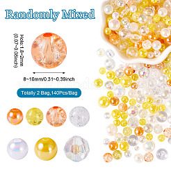 Transparent & Opaque Acrylic Bead&nbsp;OACR-TAC0002-08A