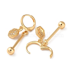 Rhinestone Hexagon Leverback Earrings&nbsp;EJEW-K256-37KCG