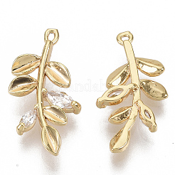 Brass Cubic Zirconia Pendants&nbsp;X-KK-T055-013G-NF