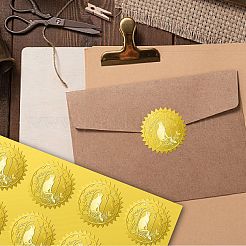 34 Sheets Self Adhesive Gold Foil Embossed Stickers&nbsp;DIY-WH0509-063