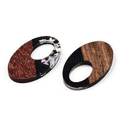 Opaque Resin & Walnut Wood Pendants&nbsp;RESI-N039-62B