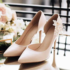ABS Plastic Imitation Pearl Beaded Flower Wedding Shoe Decorations&nbsp;FIND-WH0126-71G