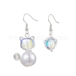 Glass Beads Dangle Earrings&nbsp;EJEW-JE06316