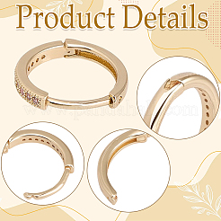 12Pcs Brass Micro Pave Clear Cubic Zirconia Hoop Earrings for Women&nbsp;EJEW-SC0001-97