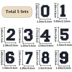 Number 0~9 Wool Felt Iron on/Sew on Patches&nbsp;AJEW-WH0308-314