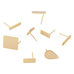 8Pcs 4 Styles Brass Stud Earring Findings&nbsp;EJEW-TA0001-65