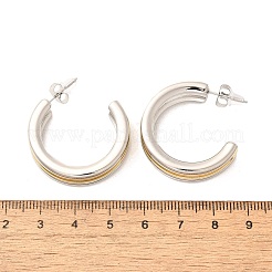 304 Stainless Steel Two Tone Stud Earrings&nbsp;EJEW-F355-05GP-06