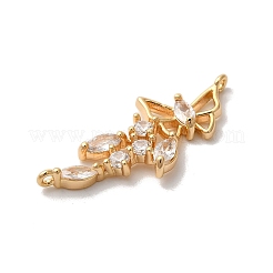 Brass Micro Pave Clear Cubic Zirconia Pendants&nbsp;KK-M294-27G