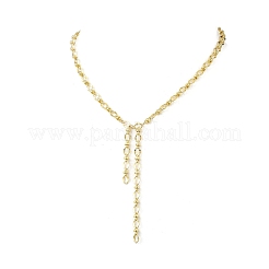 Brass Oval Link Lariat Necklaces for Women&nbsp;NJEW-JN05637