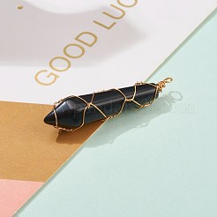 Natural Mixed Gemstone Pointed Pendants&nbsp;PALLOY-JF00615