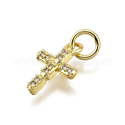 Brass Micro Pave Cubic Zirconia Pendants&nbsp;KK-Z100-39G-02