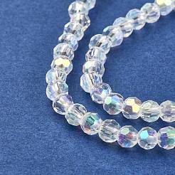 Faceted(32 Facets) Glass Beads Strands Round&nbsp;X-GF4mmC28-AB