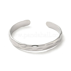 Non-Tarnish 304 Stainless Steel Textured Cuff Bangles&nbsp;BJEW-A003-04P