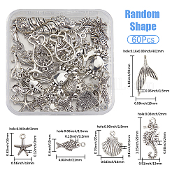60Pcs Tibetan Style Alloy Pendants&nbsp;FIND-SP0004-07AS