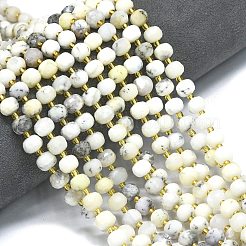 Natural White African Opal Beads Strands&nbsp;G-K389-E36-01