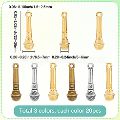 60Pcs 3 Colors Tibetan Style Alloy Pendants&nbsp;FIND-SC0016-32