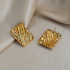 304 Stainless Steel Textured Stud Earrings&nbsp;EK2327-2