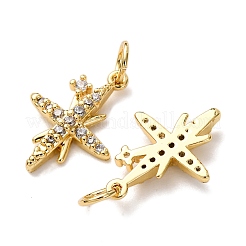 Brass Micro Pave Clear Cubic Zirconia Pendants&nbsp;KK-A270-14G