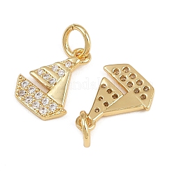 Brass Micro Pave Cubic Zirconia Pendants&nbsp;KK-A269-64G