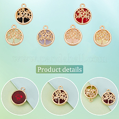 24Pcs 6 Colors Glass Connector Charms&nbsp;GLAA-PH0002-56LG