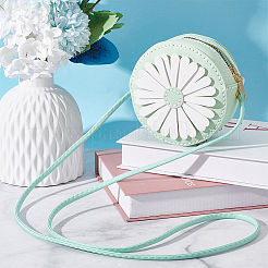 DIY Sew on PU Leather Daisy Flower Pattern Round Multi-Use Crossbody/Shoulder Bag Making Kits&nbsp;DIY-WH0297-56C