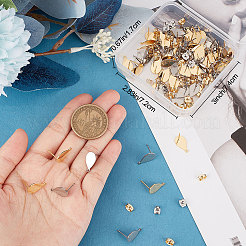 80Pcs 2 Colors 201 Stainless Steel Stud Earring Findings&nbsp;STAS-BBC0002-25