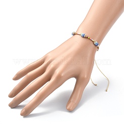 Glass Seed Column Link Bracelet&nbsp;BJEW-MZ00030-01